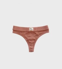 Dear Dylan | Ribbed Thong | Cameo Brown