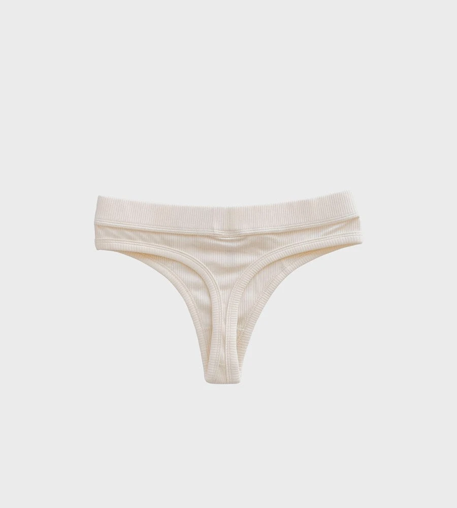 Intimates Dear Dylan | Ribbed Thong | French Vanilla