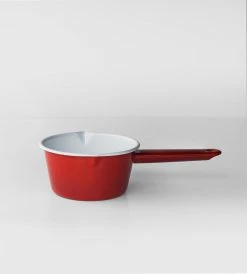 Falcon Enamelware Deluxe Enamel Milk Pan | Red & White