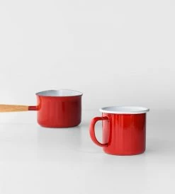 Falcon Enamelware Deluxe Enamel Mug | Red & White Homewares