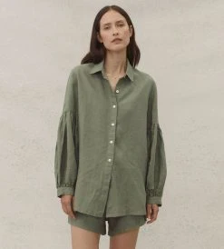 Fashion + Beauty Des Sen | Corbusier Long Sleeve Shirt | Khaki