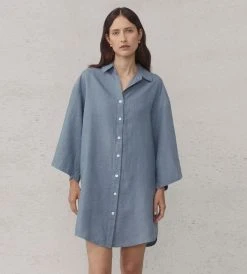 Fashion + Beauty Des Sen | Maman Recline Dress | Dusty Blue