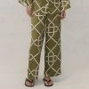 Des Sen | Sen Silk Lounge Set Pants | Khaki Print