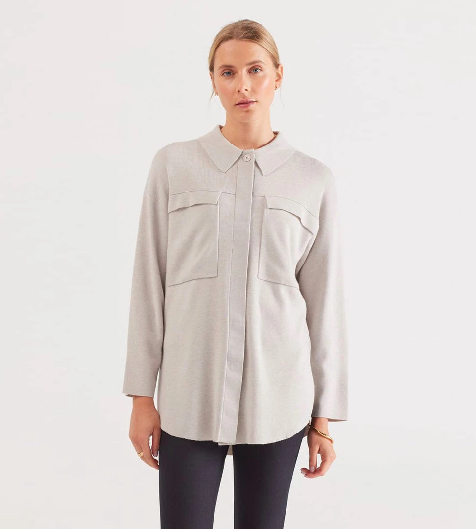 Fashion + Beauty Elka Collective | Harriet Knit Shirt | Pumice