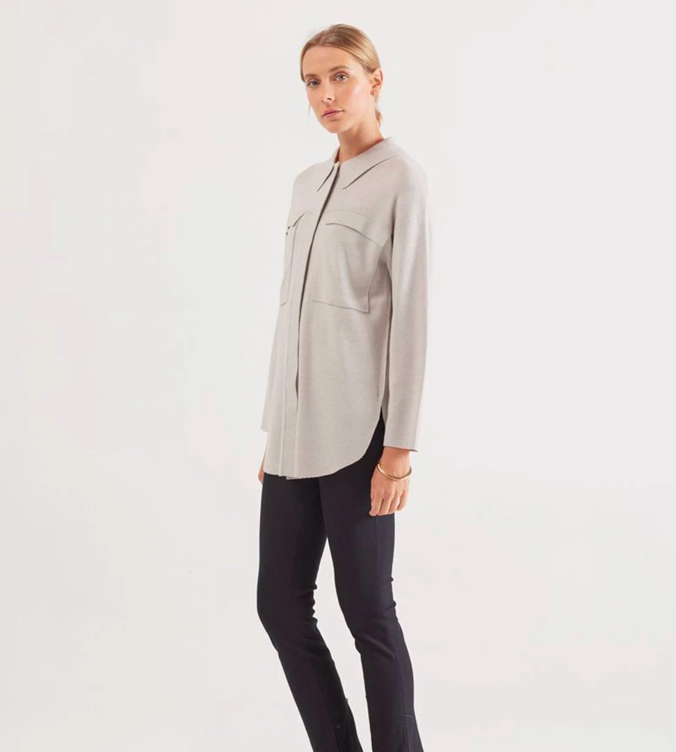 Fashion + Beauty Elka Collective | Harriet Knit Shirt | Pumice
