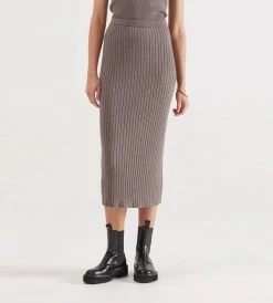 Fashion + Beauty Elka Collective | Lois Knit Skirt | Cocoa