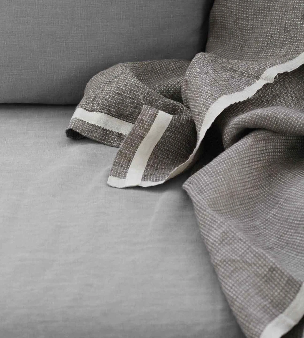 Homewares Fog Linen | Blanket | Wash Waffle Grey