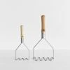French Kitchenware Stainless Steel Masher With Wood Handle