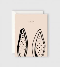 Father Rabbit Stationery | Baby Girl Ears Card Gifting