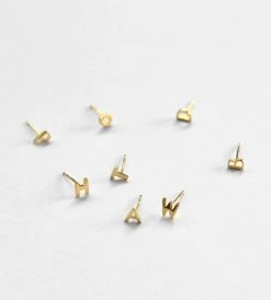 Fashion + Beauty Sophie | Little Letter Earrings | Gold