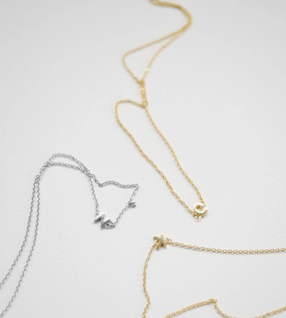 Fashion + Beauty Sophie | Little Letter Necklace | Gold