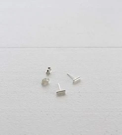 Sophie | Mini Bar Earrings | Silver Fashion + Beauty