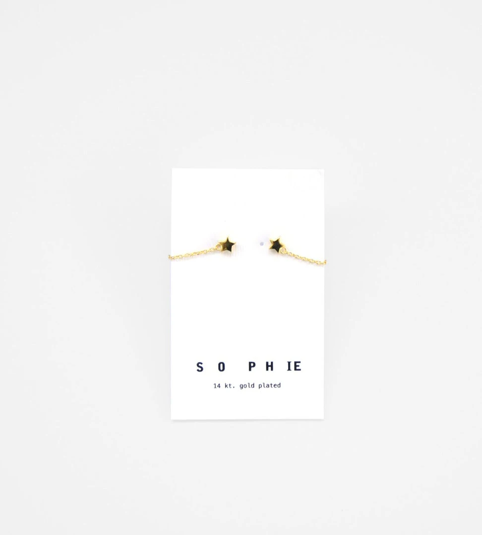 Sophie | Twinkle Chain Stud Earrings | Gold Fashion + Beauty
