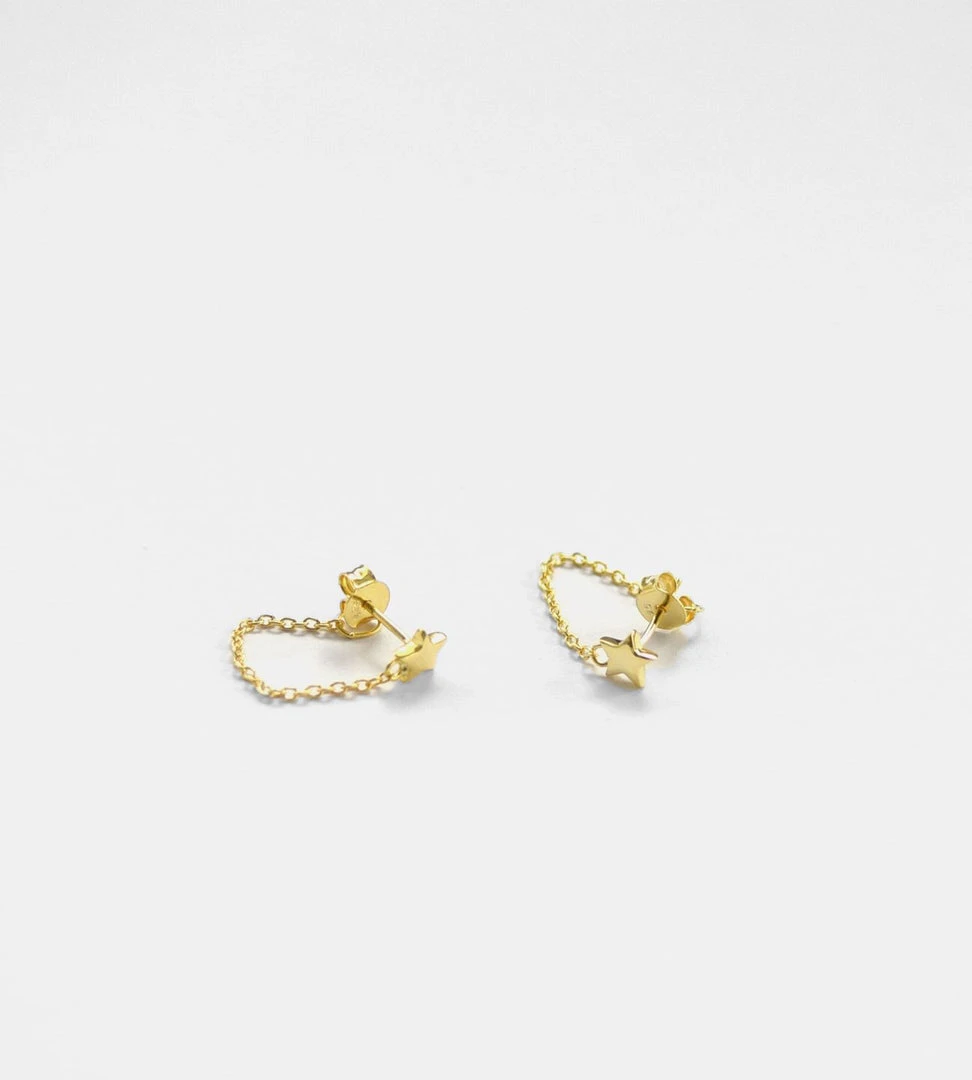 Sophie | Twinkle Chain Stud Earrings | Gold Fashion + Beauty