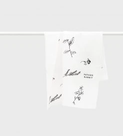 Father Rabbit Limited Father Rabbit | Botanical Linen Tea Towel | Cream