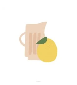 Father Rabbit Limited Father Rabbit | Jug With Lemon Print Homewares