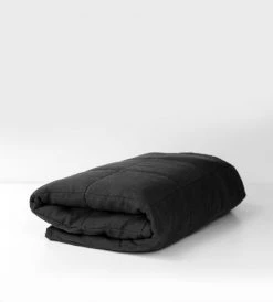 Father Rabbit Limited Father Rabbit | Quilted Blanket | Charcoal & Pinstripe Homewares