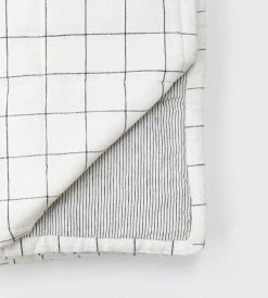 Father Rabbit Limited Father Rabbit | Quilted Blanket | Grid & Pinstripe Homewares