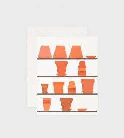 Gifting Father Rabbit Stationery | Empty Pots On Shelves Card