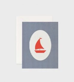Gifting Father Rabbit Stationery | Sail Boat Red Card