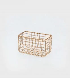 Fog Linen | Brass Basket Rectangle Homewares