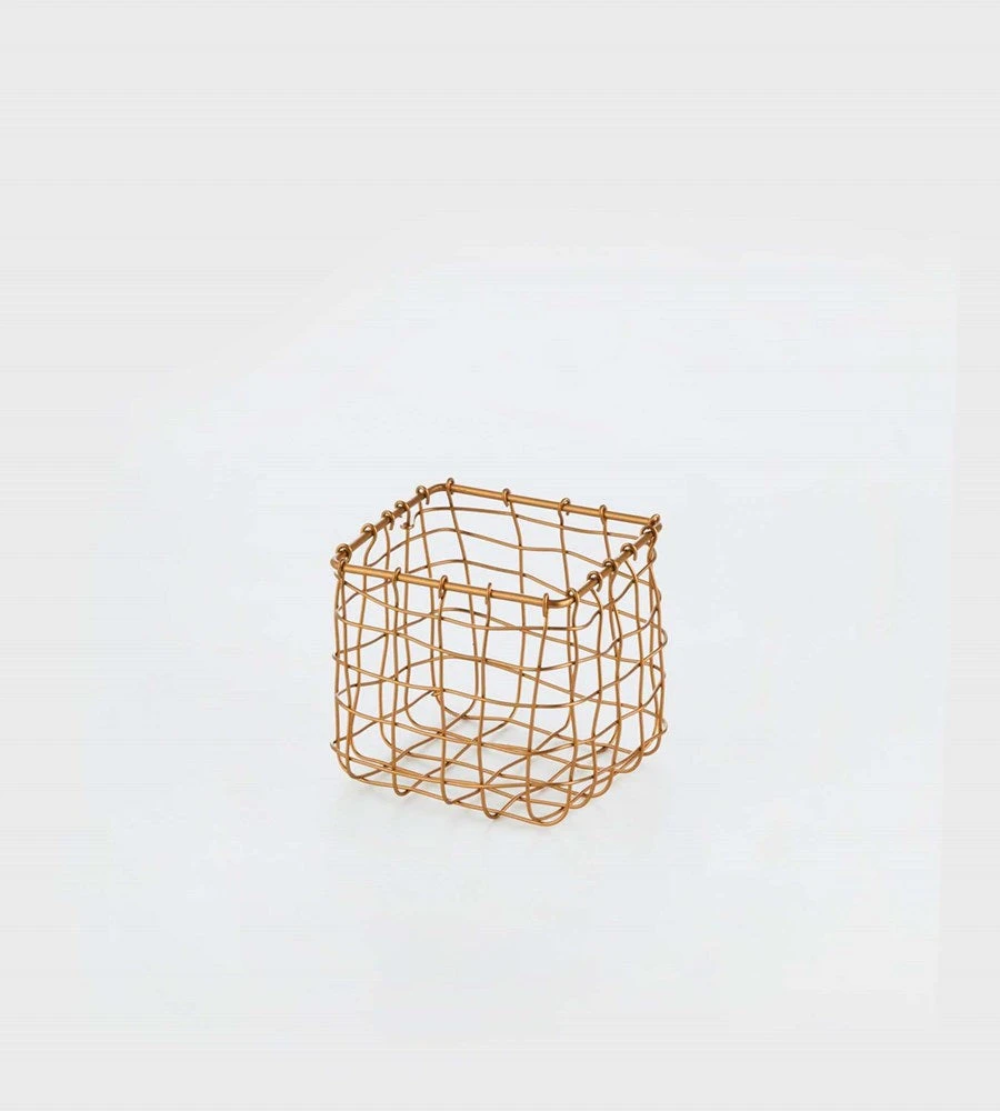 Fog Linen | Brass Basket Square