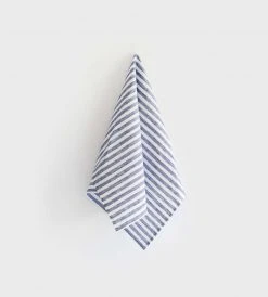 Homewares Fog Linen Tea Towel | White Blue Stripe
