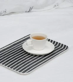 Fog Linen Tray | Jack Stripe | White & Dark Navy Stripe