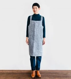 Fog Linen | Work Cross Apron | Herringbone Homewares