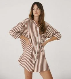 General Sleep | Sleep Shirt | Cumin Stripe