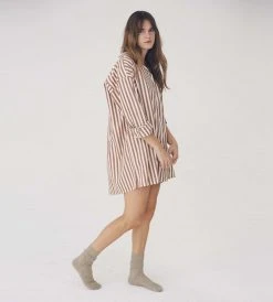 General Sleep | Sleep Shirt | Cumin Stripe