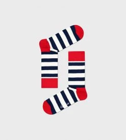 Happy Socks | Men's Stripe Sock | Navy Cream Fashion + Beauty