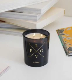 Homewares Hivern | Black Orchid & Clove Candle | Dark Navy