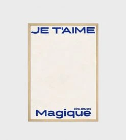Hotel Magique | Je T'aime Magique Blue Framed Print | A3
