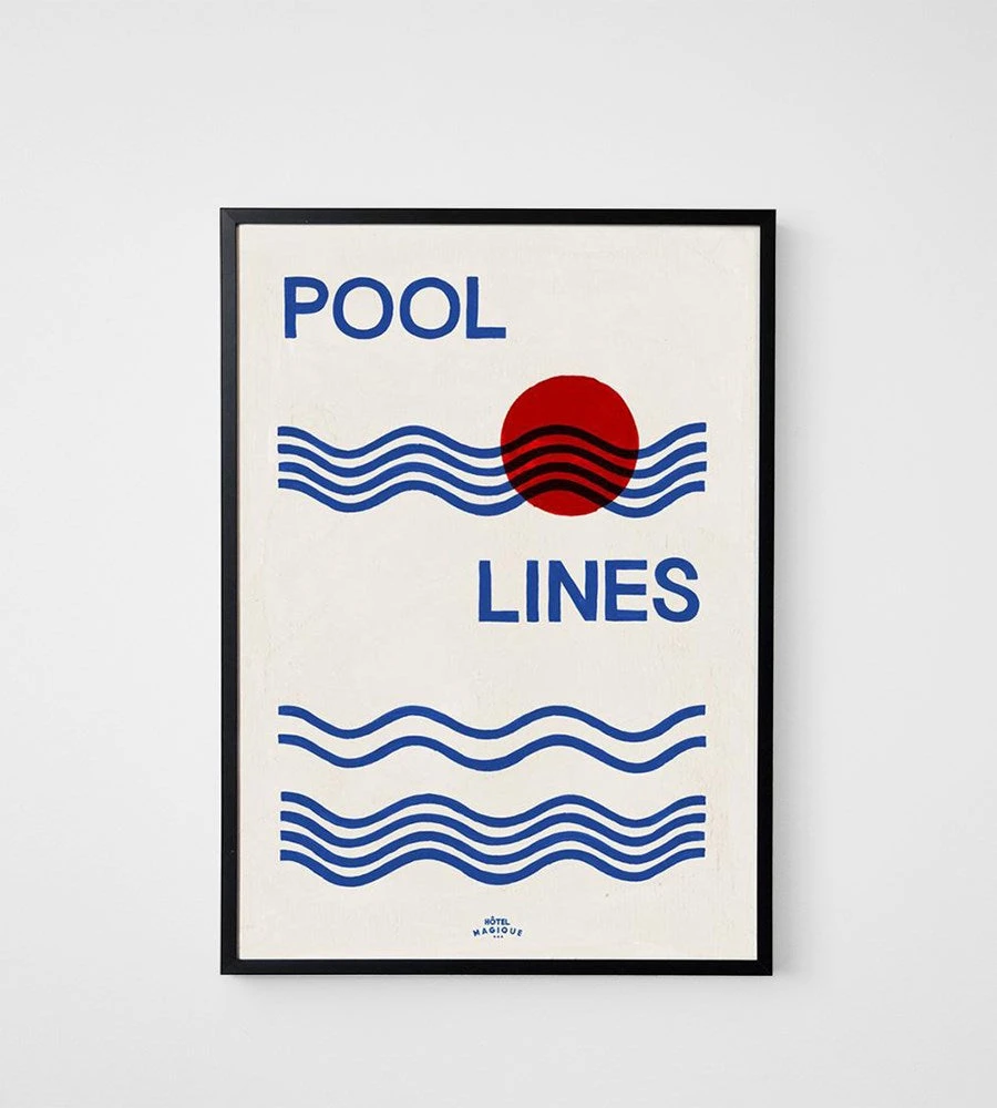Hotel Magique | Pool Lines Framed Print | A3
