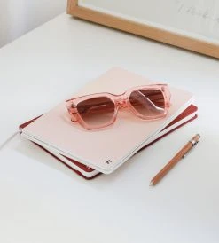 James Ay | Glance Sunglasses | Transparent Pink Fashion + Beauty