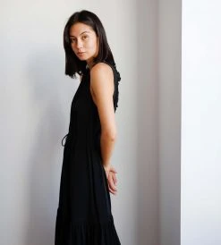 Joslin | Angelica Silk Maxi Dress | Sandwash Black