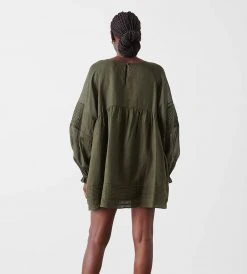 Coming Soon + Preorder Joslin | Lillian 4.0 Linen Ramie Smock Dress | Forest