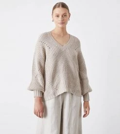 Fashion + Beauty Joslin | Payton Linen Cotton Knit | Flax Marle