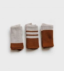Bianca Lorenne Knitted Cloths | Pannello | Set Of 3 | Bronze Towels, Cloths + Change Pads
