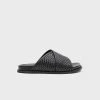 La Tribe | Woven Crossover Slide | Black Fashion + Beauty