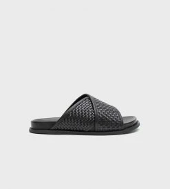 La Tribe | Woven Crossover Slide | Black Fashion + Beauty