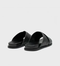 La Tribe | Woven Crossover Slide | Black Fashion + Beauty