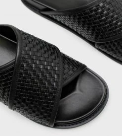 La Tribe | Woven Crossover Slide | Black Fashion + Beauty