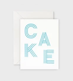 Lettuce | Card | Cake Blue Stripe Letters