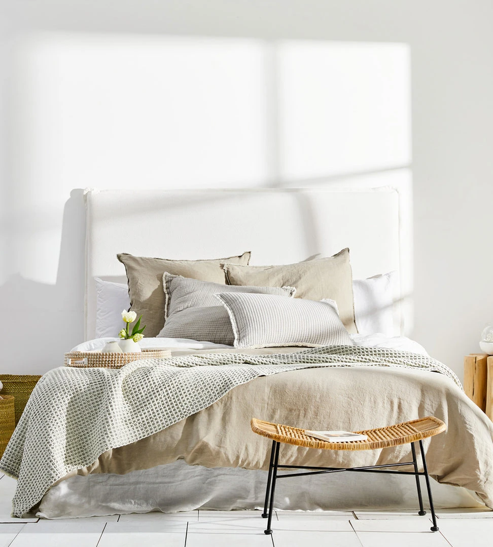 Papaya Homewares Marcus Linen Bedhead | White
