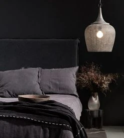 Papaya Homewares Marcus Linen Bedhead | Black