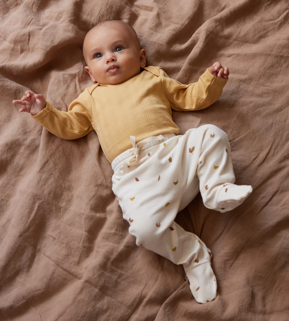 Nature Baby | Footed Rompers | Leaf Print