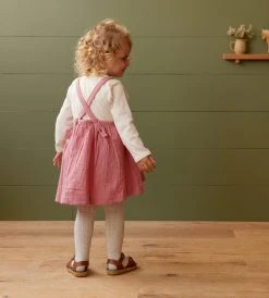 Nature Baby | May Pinafore | Raspberry Crinkle Baby + Child