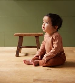 Baby + Child Nature Baby | Two Pack Derby Long Sleeve Bodysuit | Chai/Biscuit